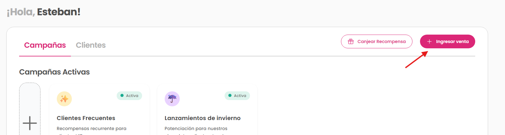 Punto de acceso para ingreso de venta