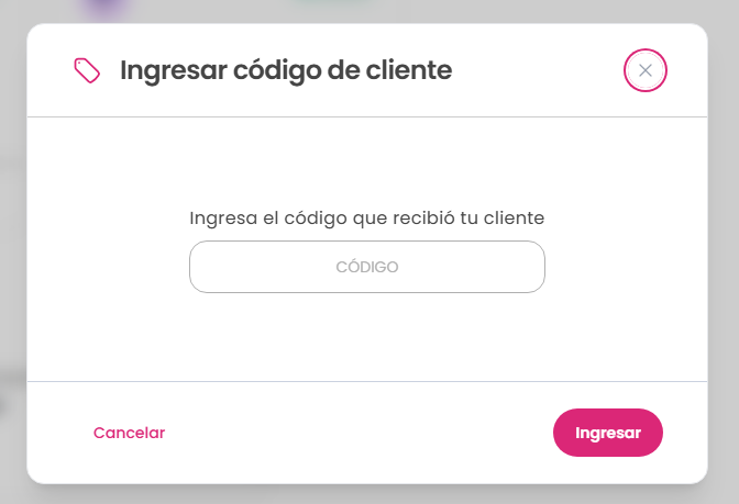 Menú de canje de recompensas